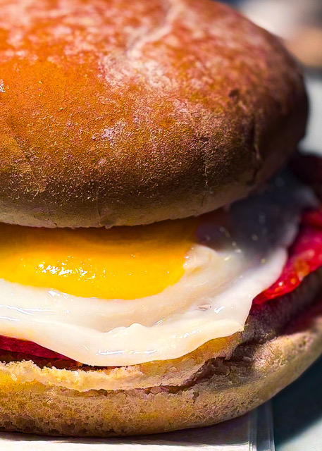 Breakfast bap at the Guillemot Westward Ho!