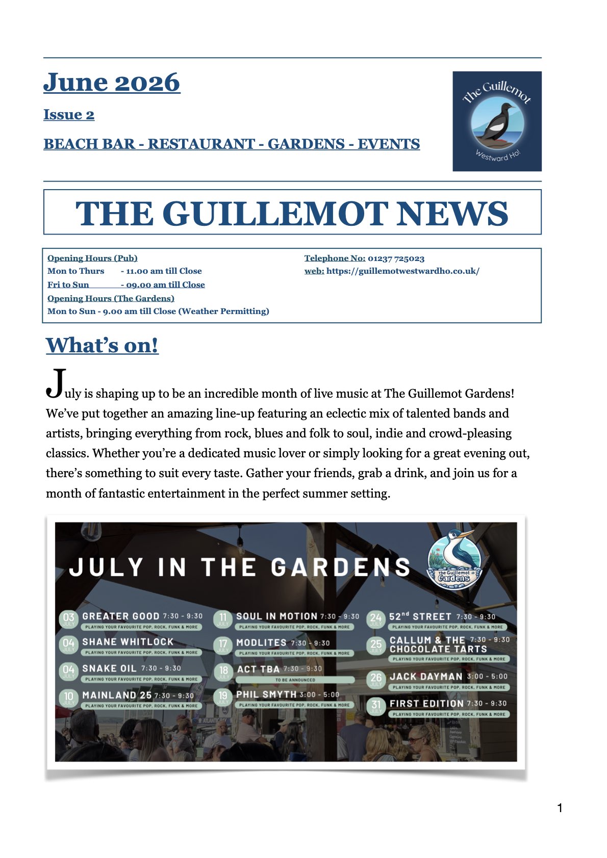 The Guillemot Newsletter - Issue 2