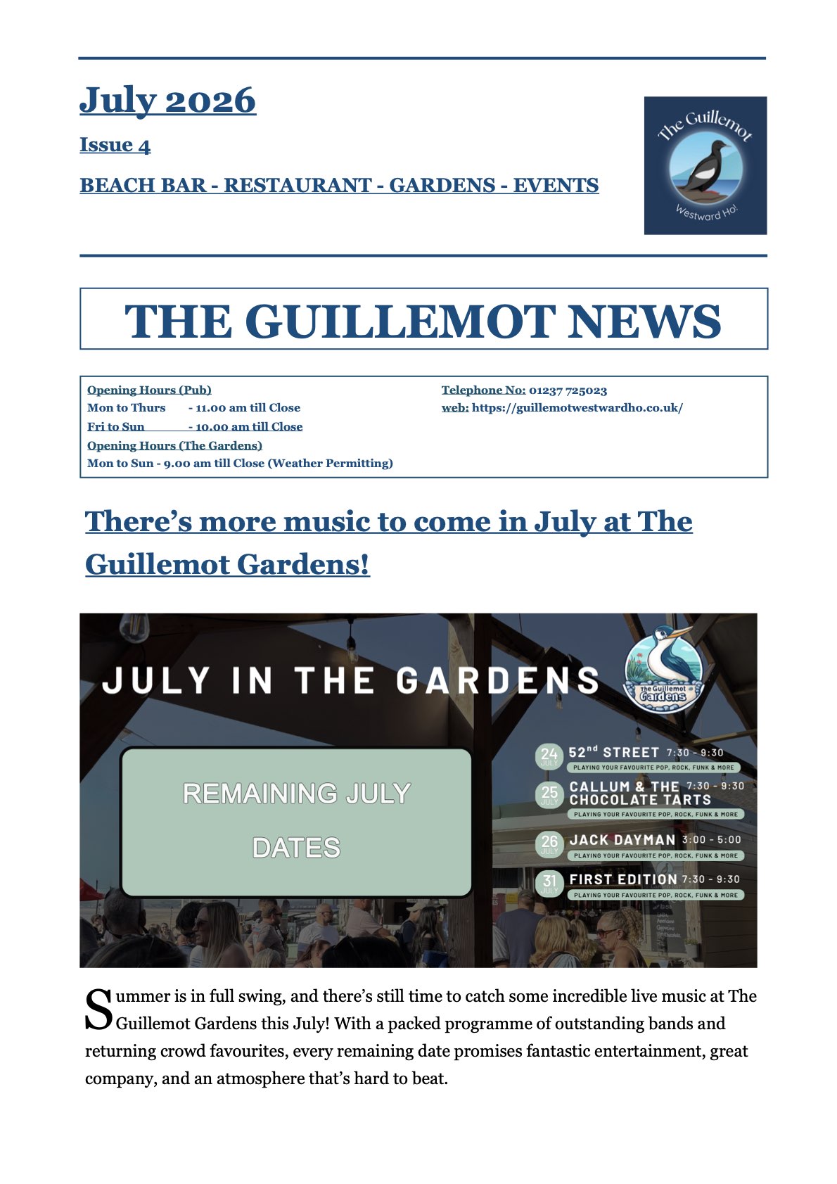 The Guillemot Newsletter - Issue 4